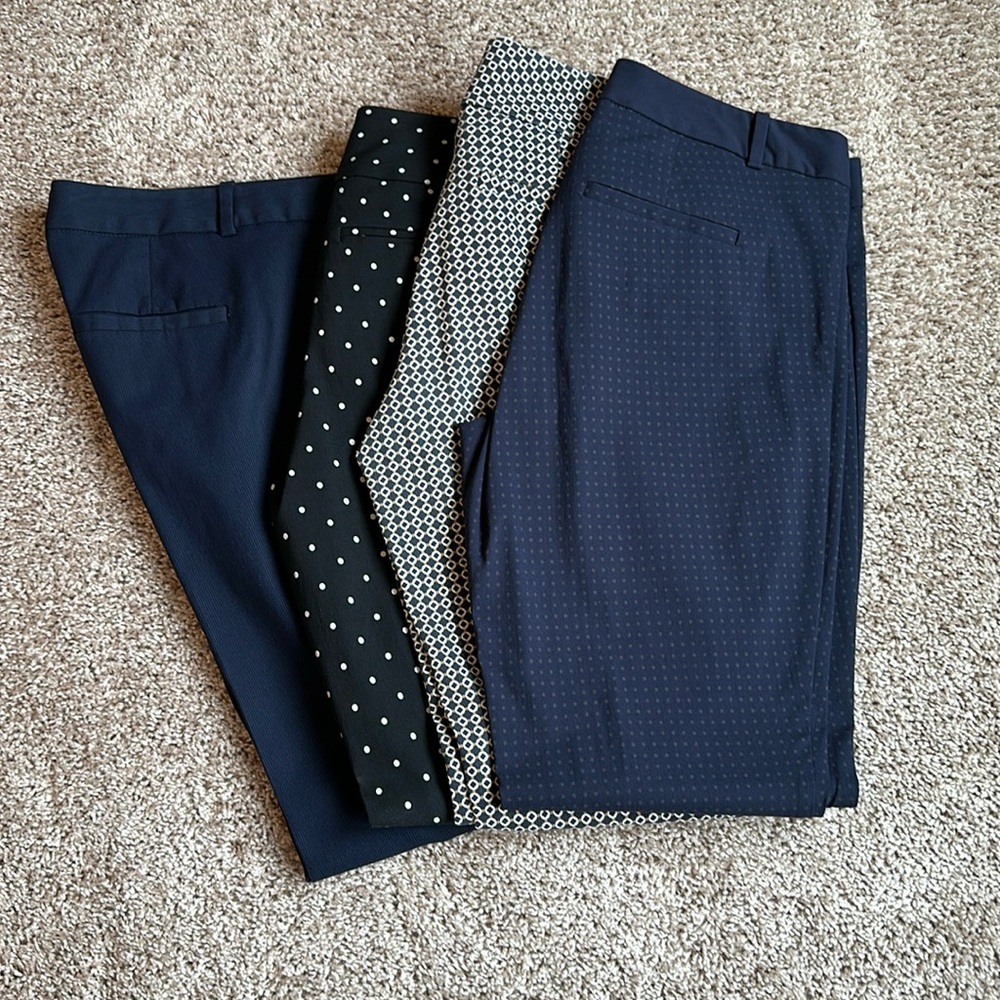 3 pairs navy patterned Limited Women's Ankle Pants